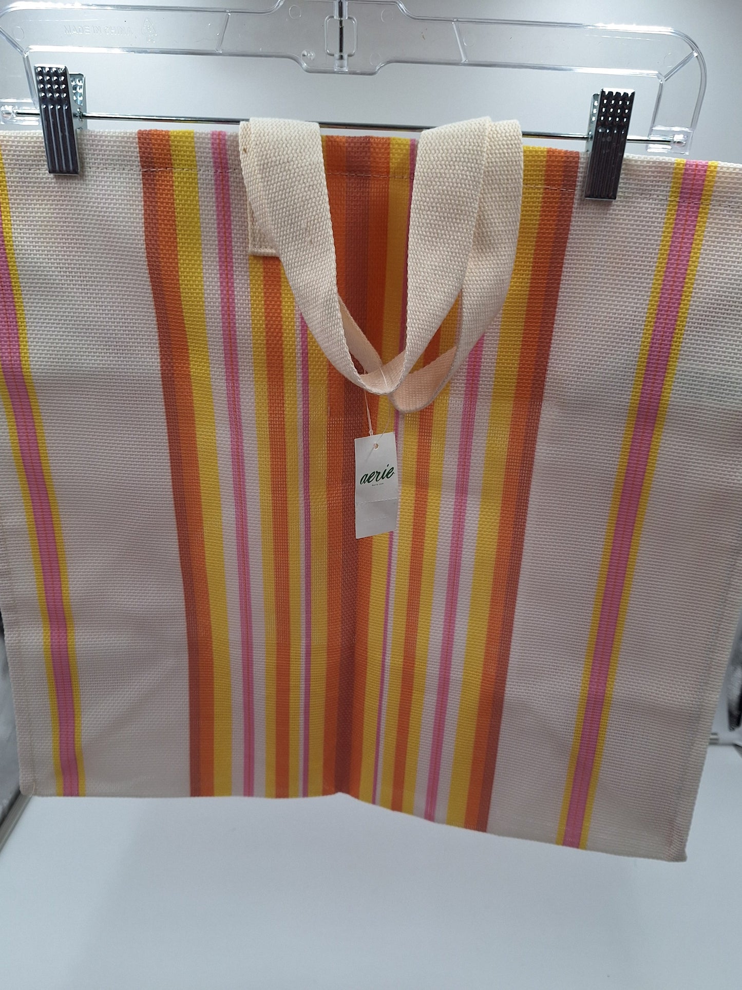 Arie Natural-Colored Mesh Tote Bag