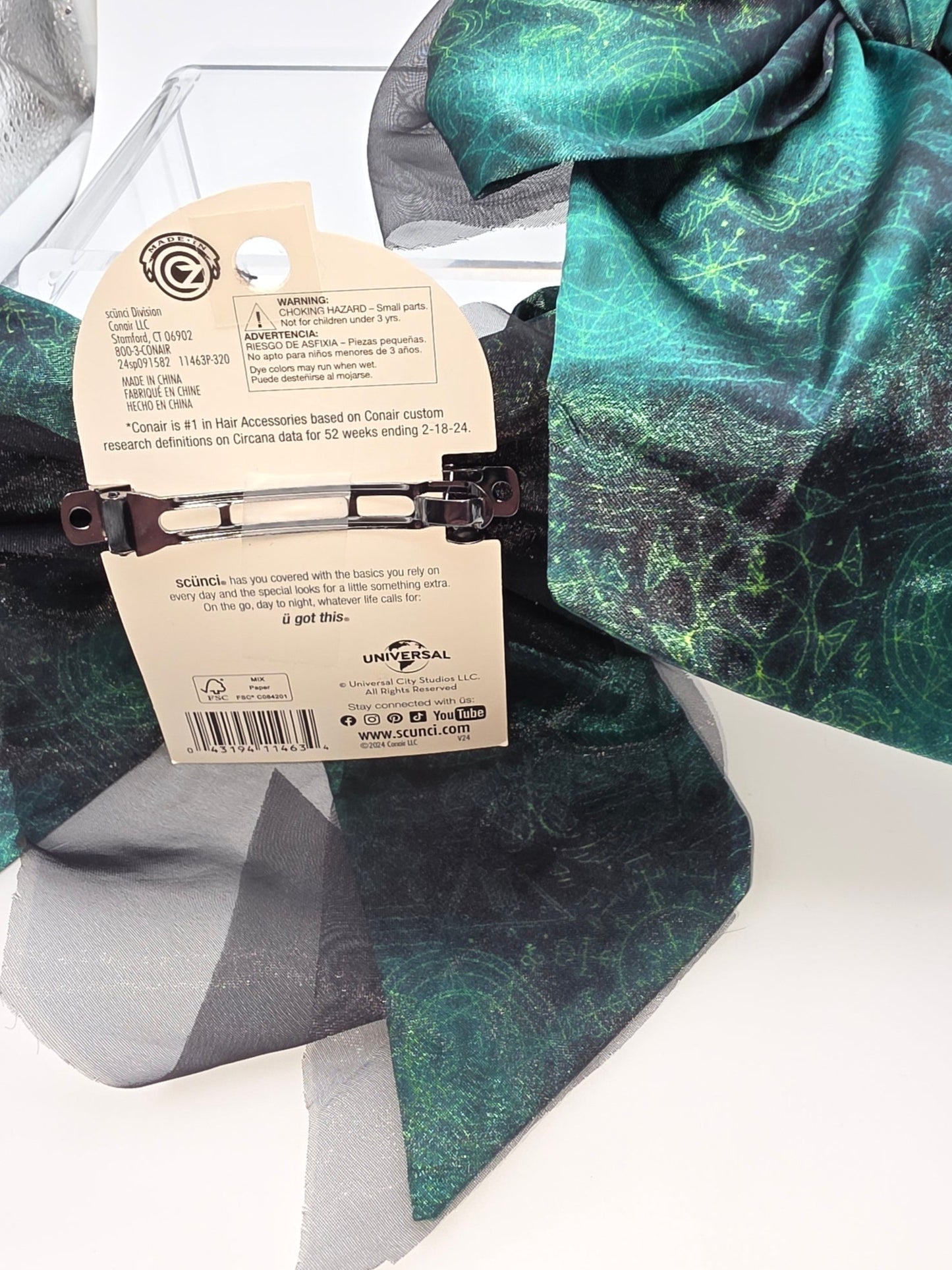 Wicked Brand Hair Barrette With Large Decorative Bow, Set of 2