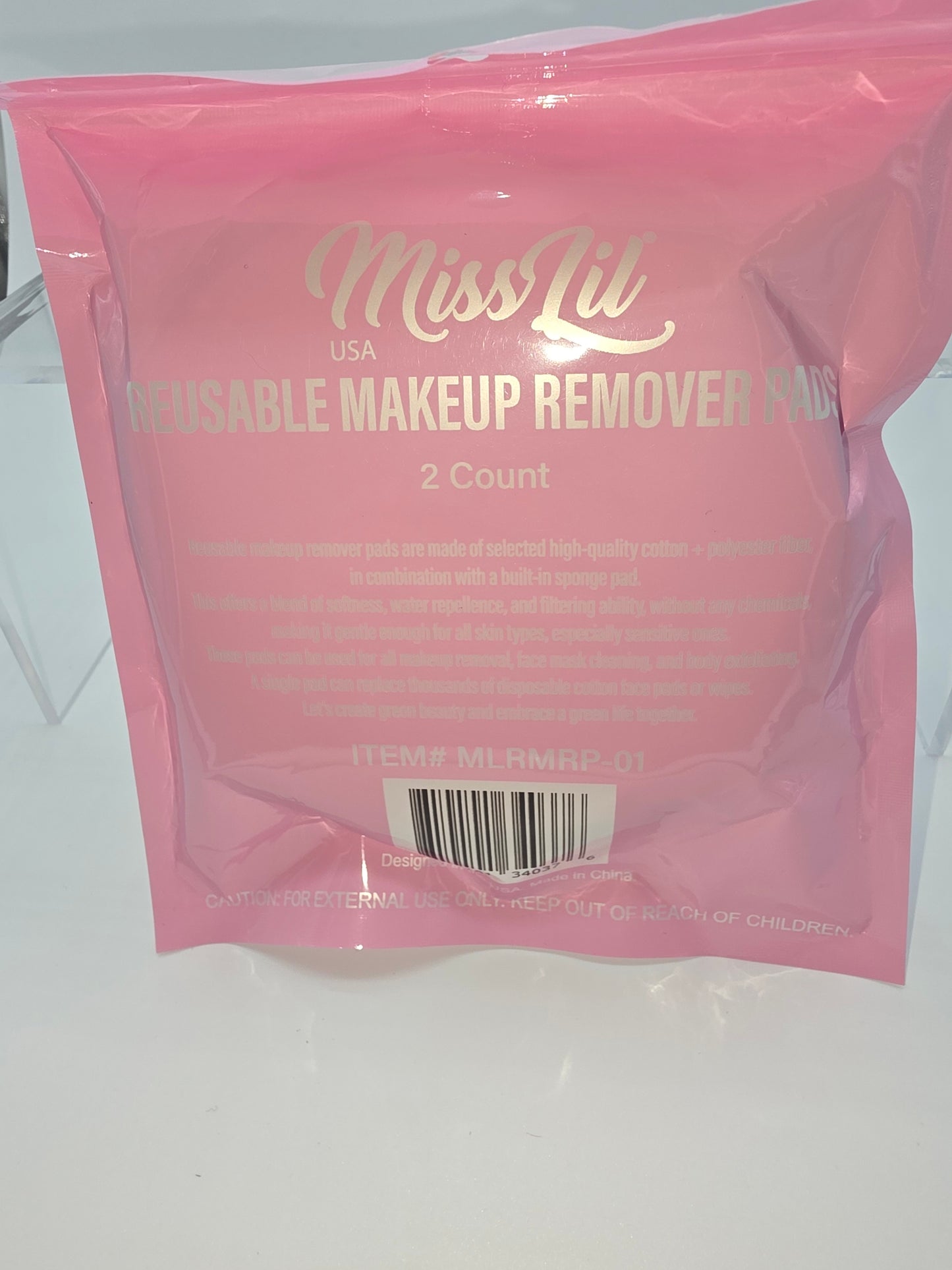 Miss Lil Reusable Makeup Remover Pad, 2 Pack