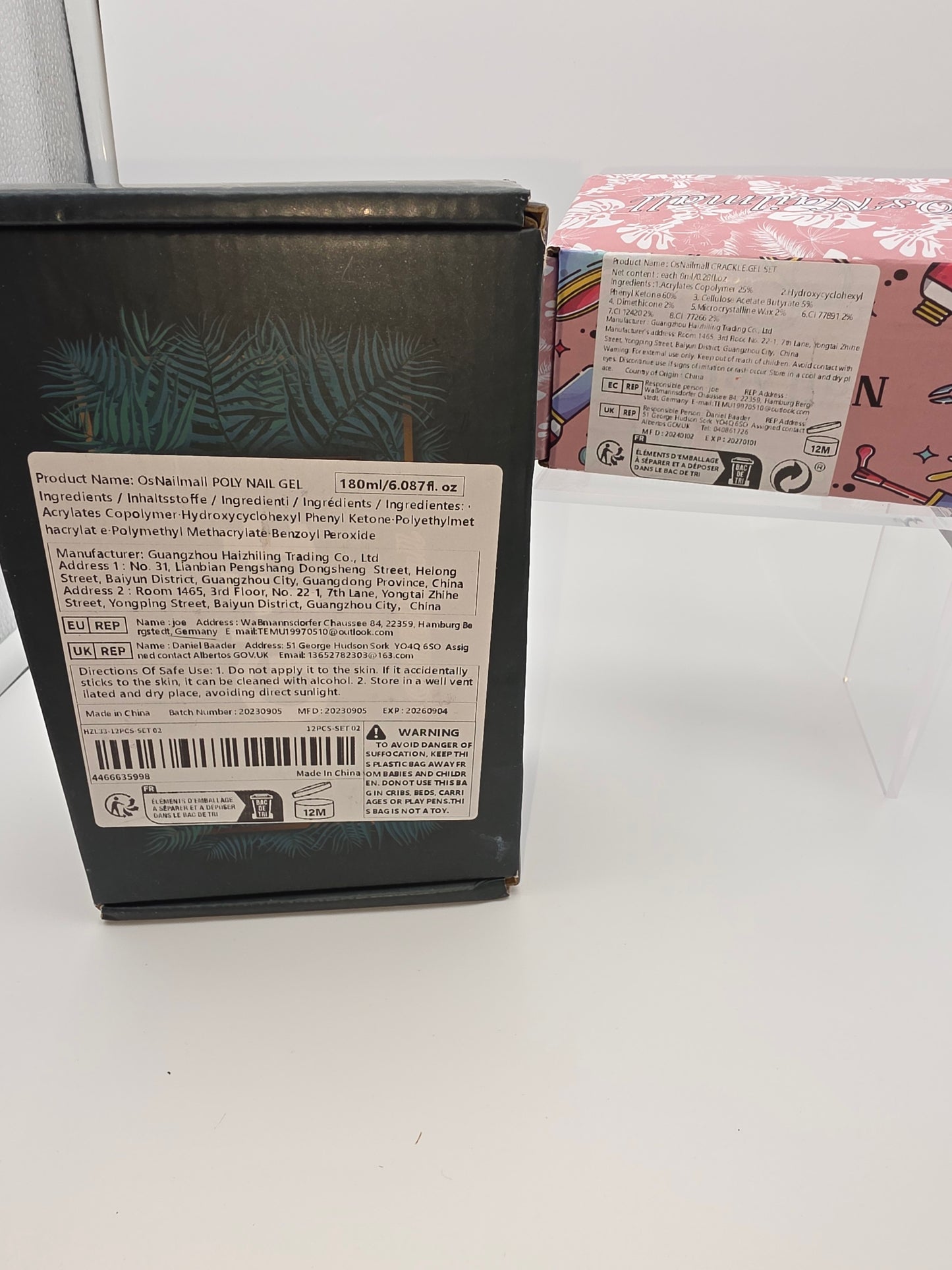 OsNailmall Poly Nail Gel Kit and OsNailmall Crackle Gel Nail Polish Set