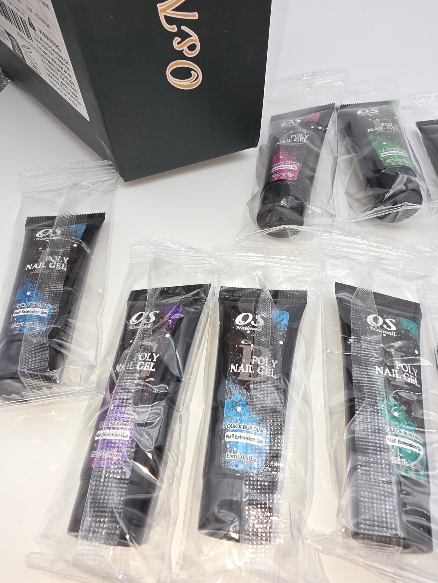 OsNailmall Poly Nail Gel Kit and OsNailmall Crackle Gel Nail Polish Set