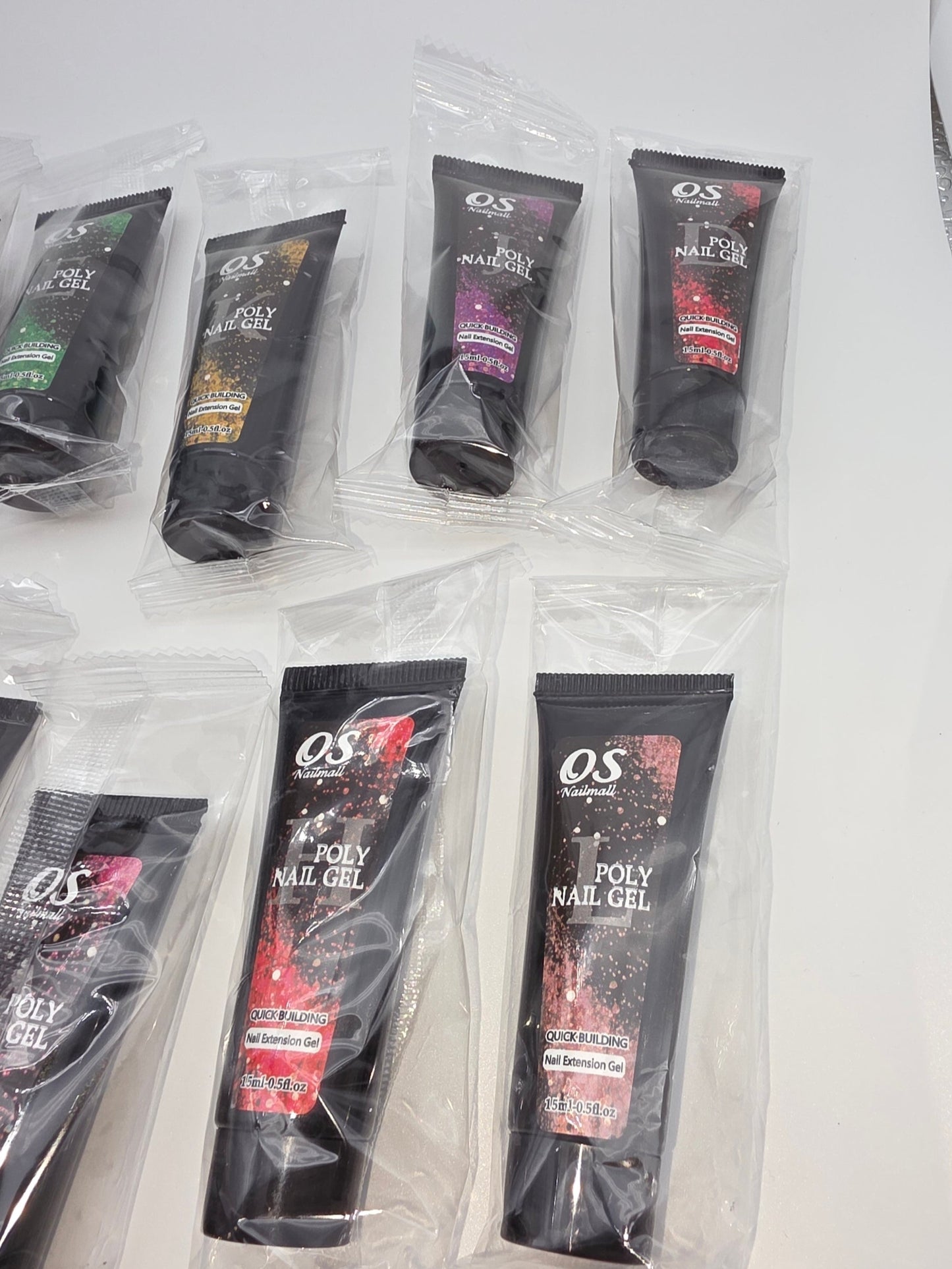 OsNailmall Poly Nail Gel Kit and OsNailmall Crackle Gel Nail Polish Set