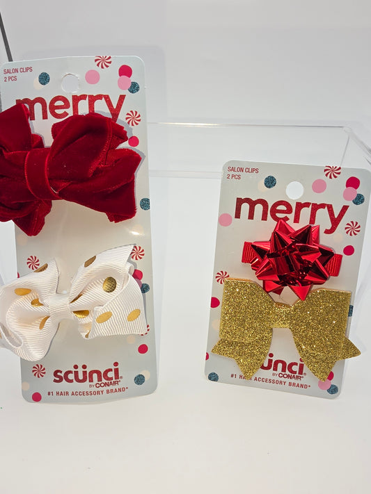 Scunci by Conair Holiday-Themed Clips, Set of 2
