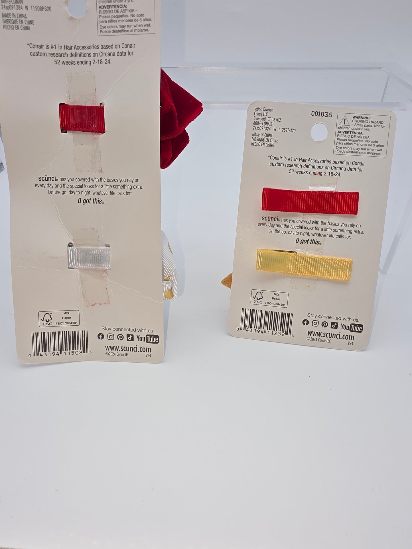 Scunci by Conair Holiday-Themed Clips, Set of 2