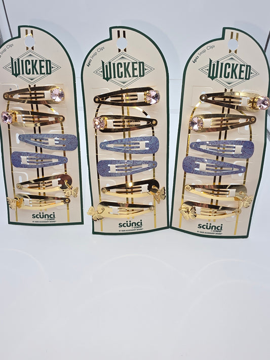 Wicked by Scunci 8-Pack Snap Clip Set - Set of 3