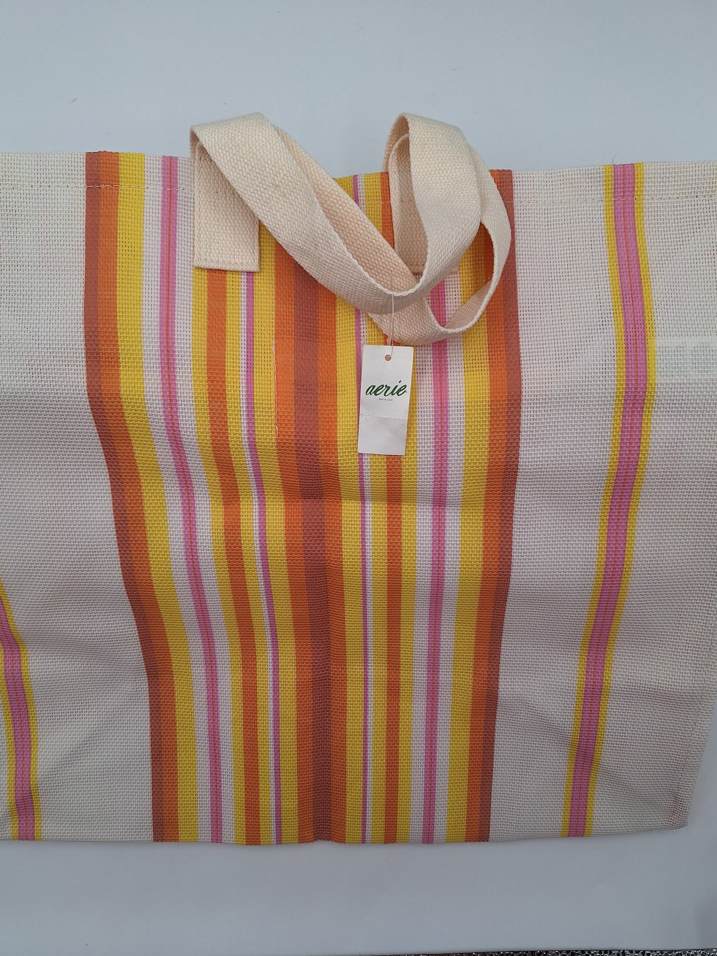 Arie Natural-Colored Mesh Tote Bag