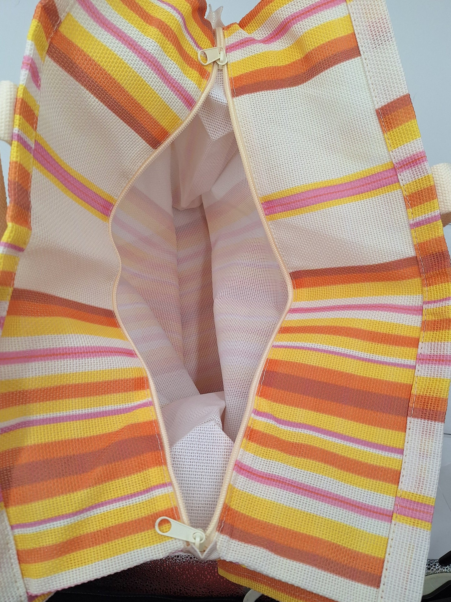 Arie Natural-Colored Mesh Tote Bag