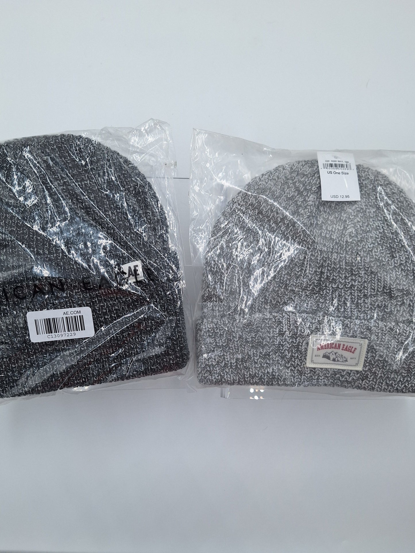 American Eagle Winter Knit Beanie Hats - Set of Two