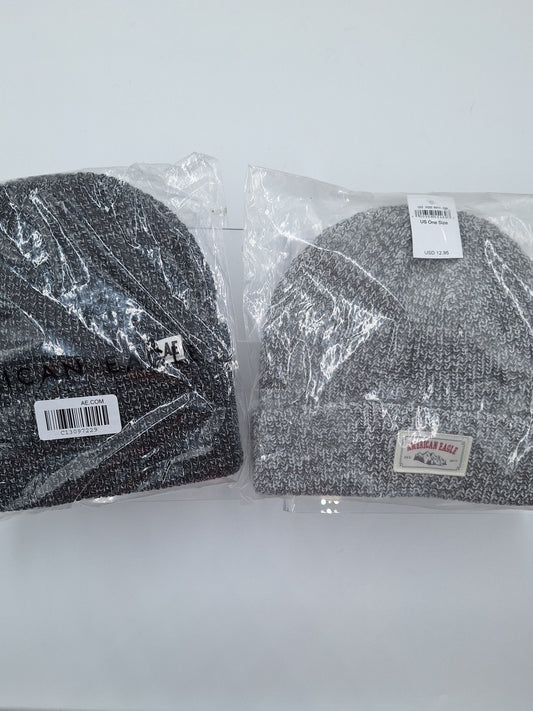 American Eagle Winter Knit Beanie Hats - Set of Two