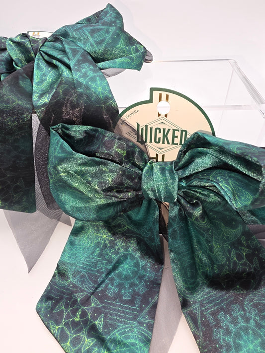 Wicked Brand Hair Barrette With Large Decorative Bow, Set of 2