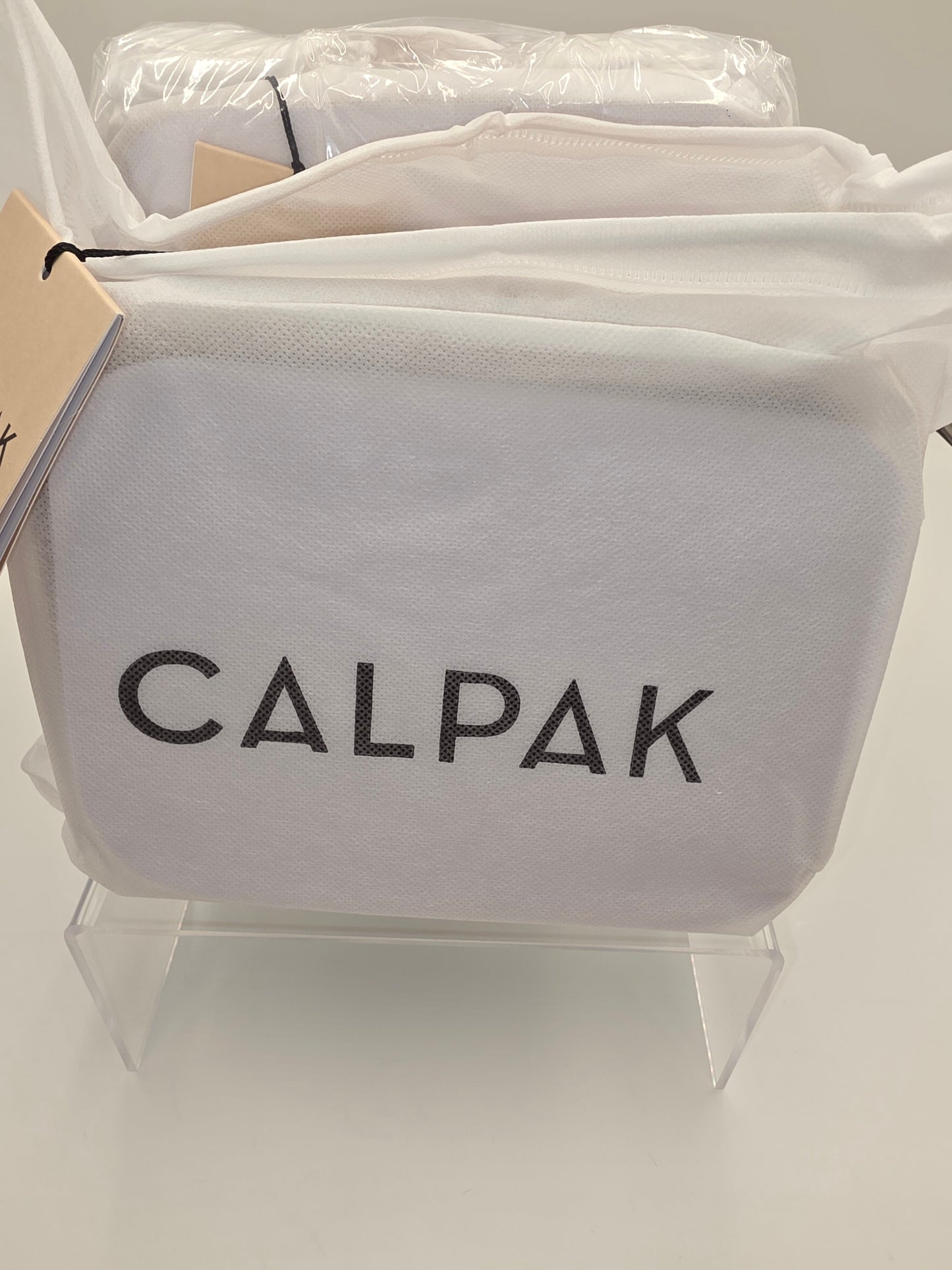 CALPAK Small Clear Cosmetics Case, Caramel