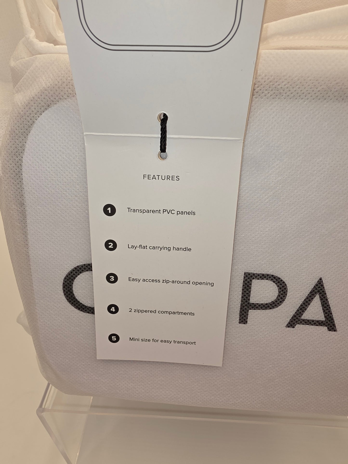 CALPAK Small Clear Cosmetics Case, Caramel