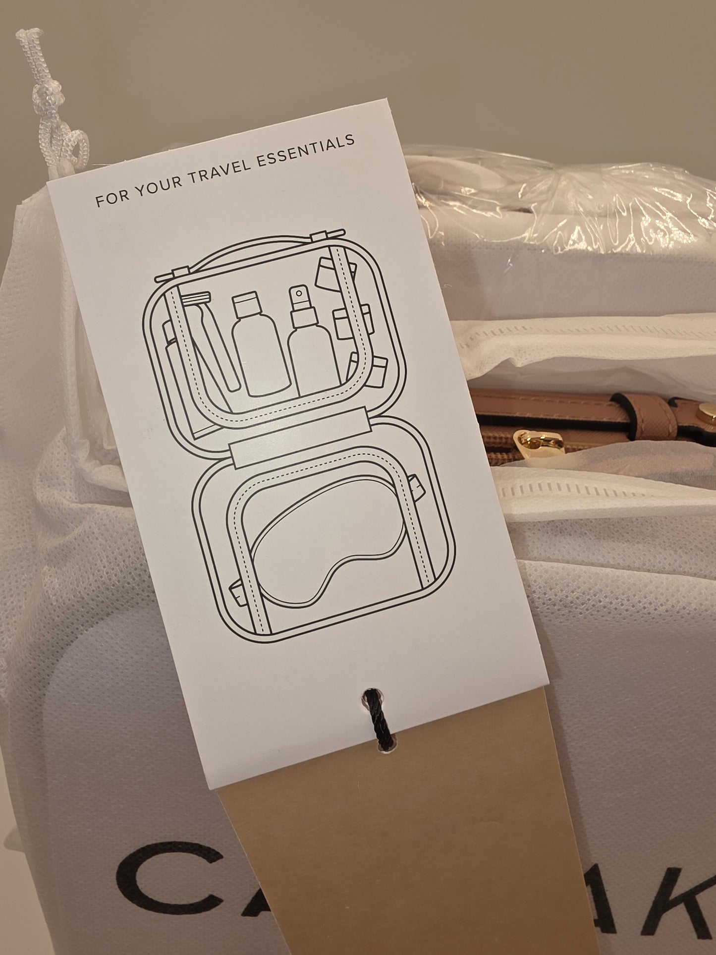 CALPAK Small Clear Cosmetics Case, Caramel