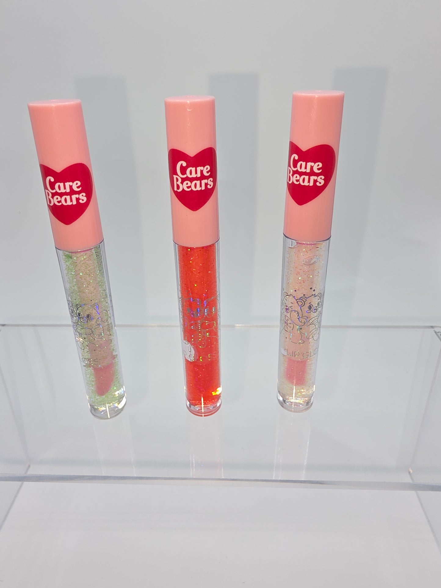Care Bears Lip Glosses, Glitter Gloss Collection, Bundle of Three