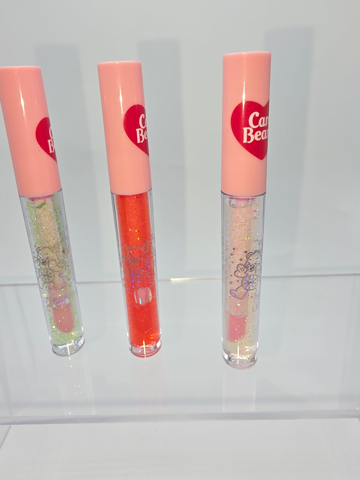 Care Bears Lip Glosses, Glitter Gloss Collection, Bundle of Three