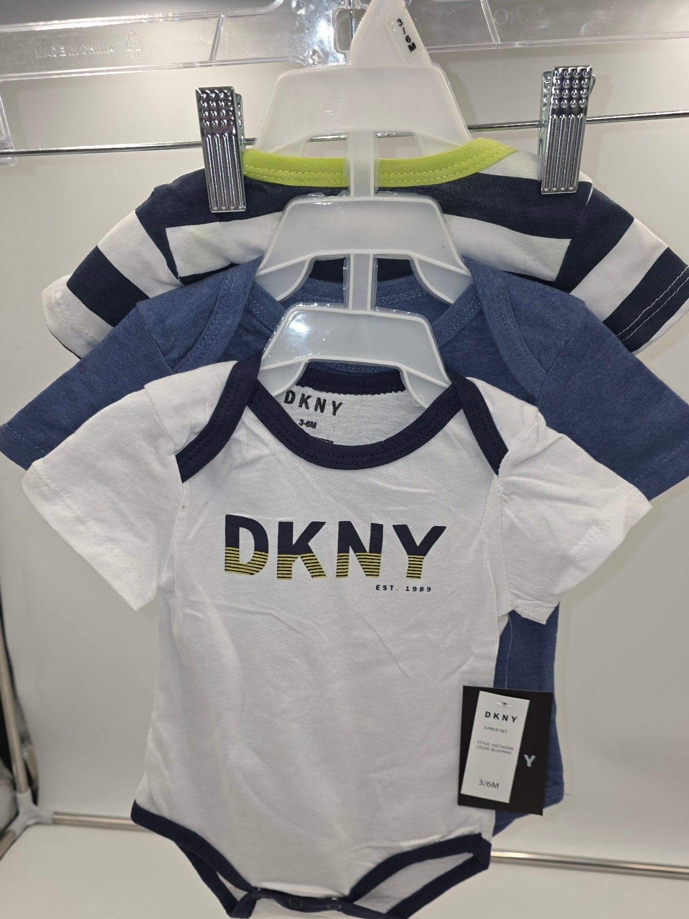 DKNY Baby Boy 3 Piece Set of Onesies