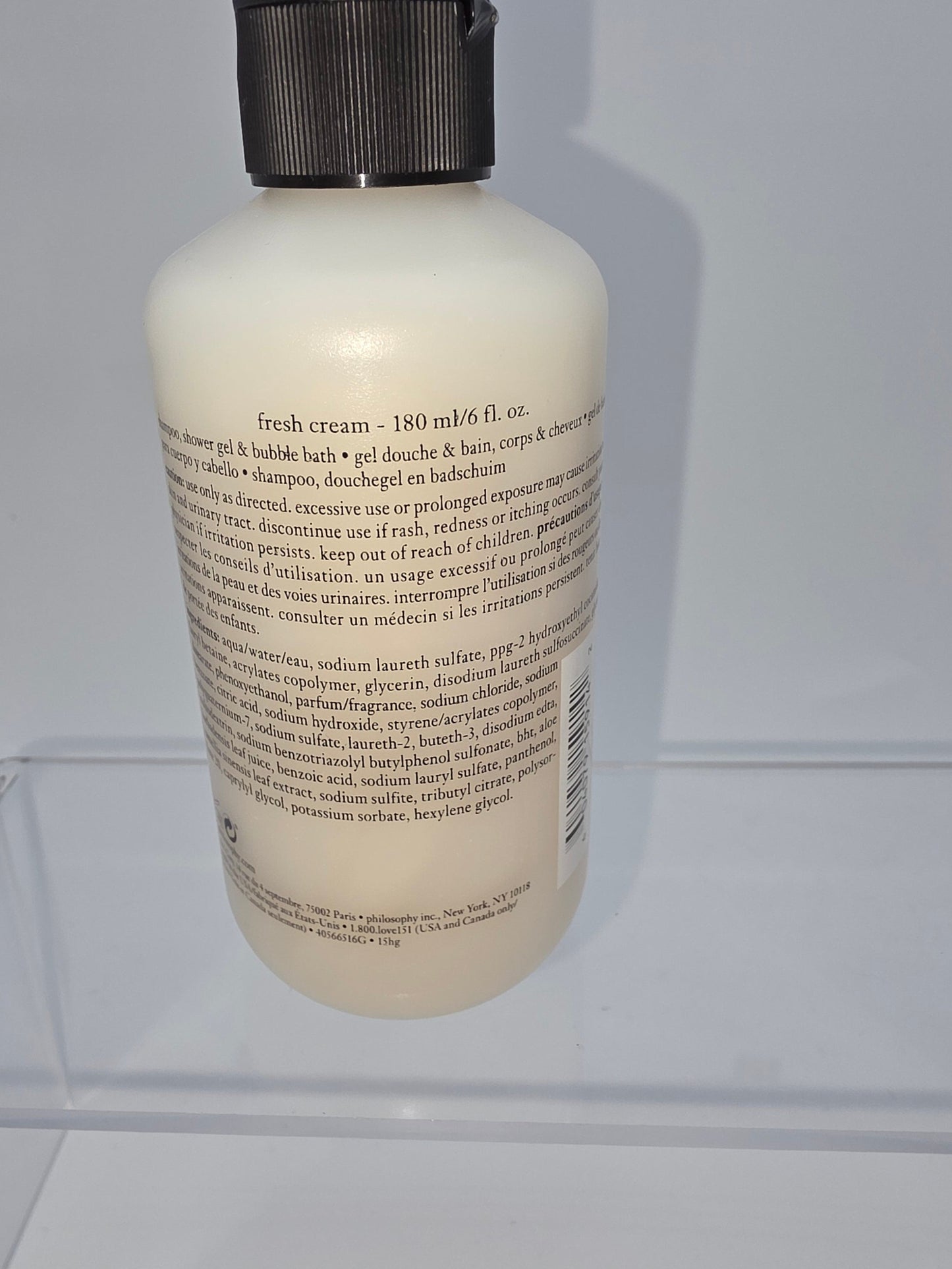 Philosophy – Fresh Cream Shampoo, Shower Gel & Bubble Bath (180 ml / 6 fl. oz.)