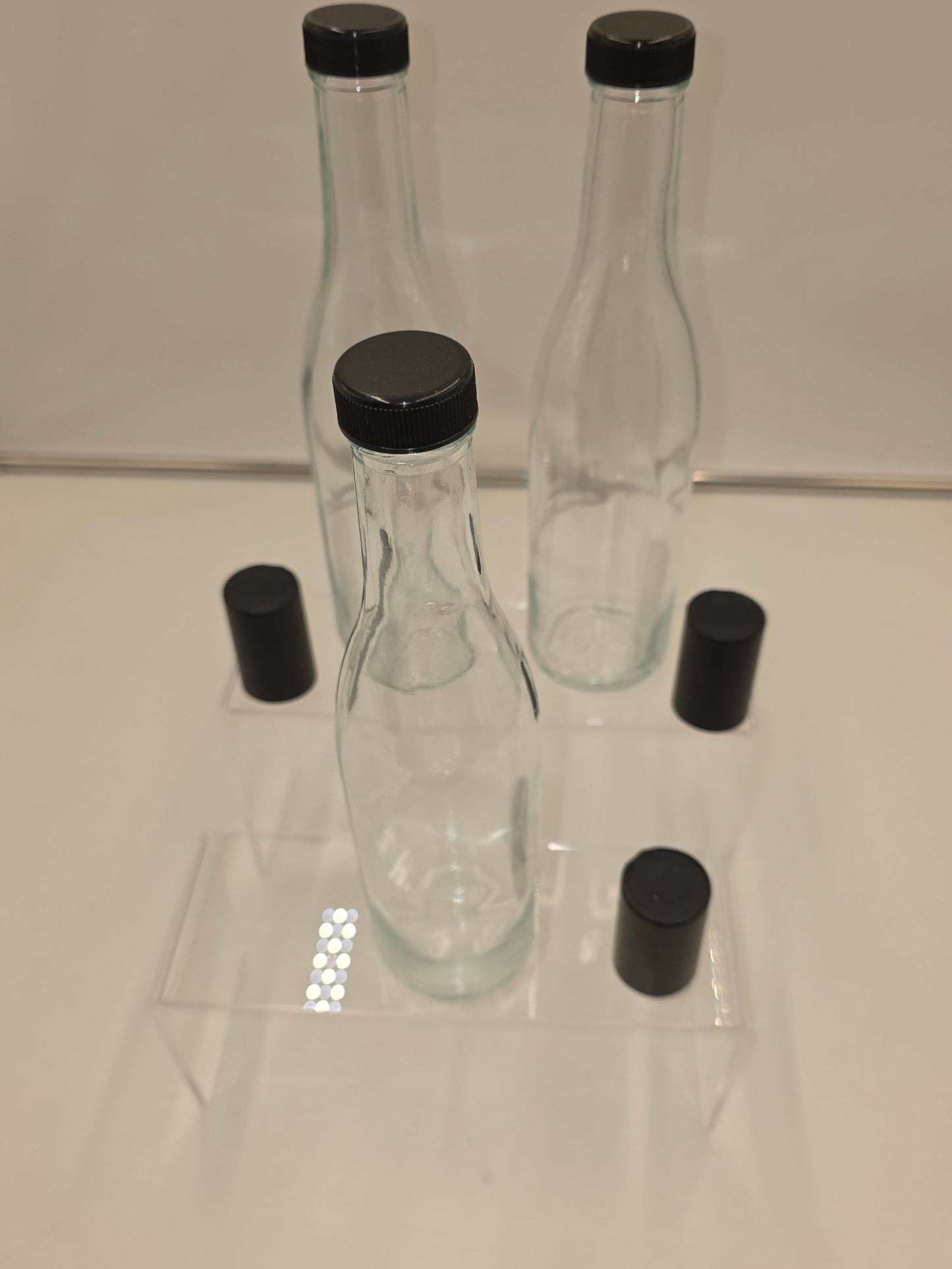 Cross Glass Bottles, Set of 3
