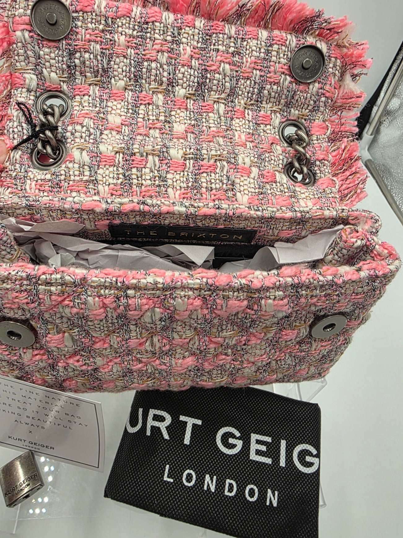 Kurt Geiger London - Tweed Mini Brixton Lock Shoulder Bag