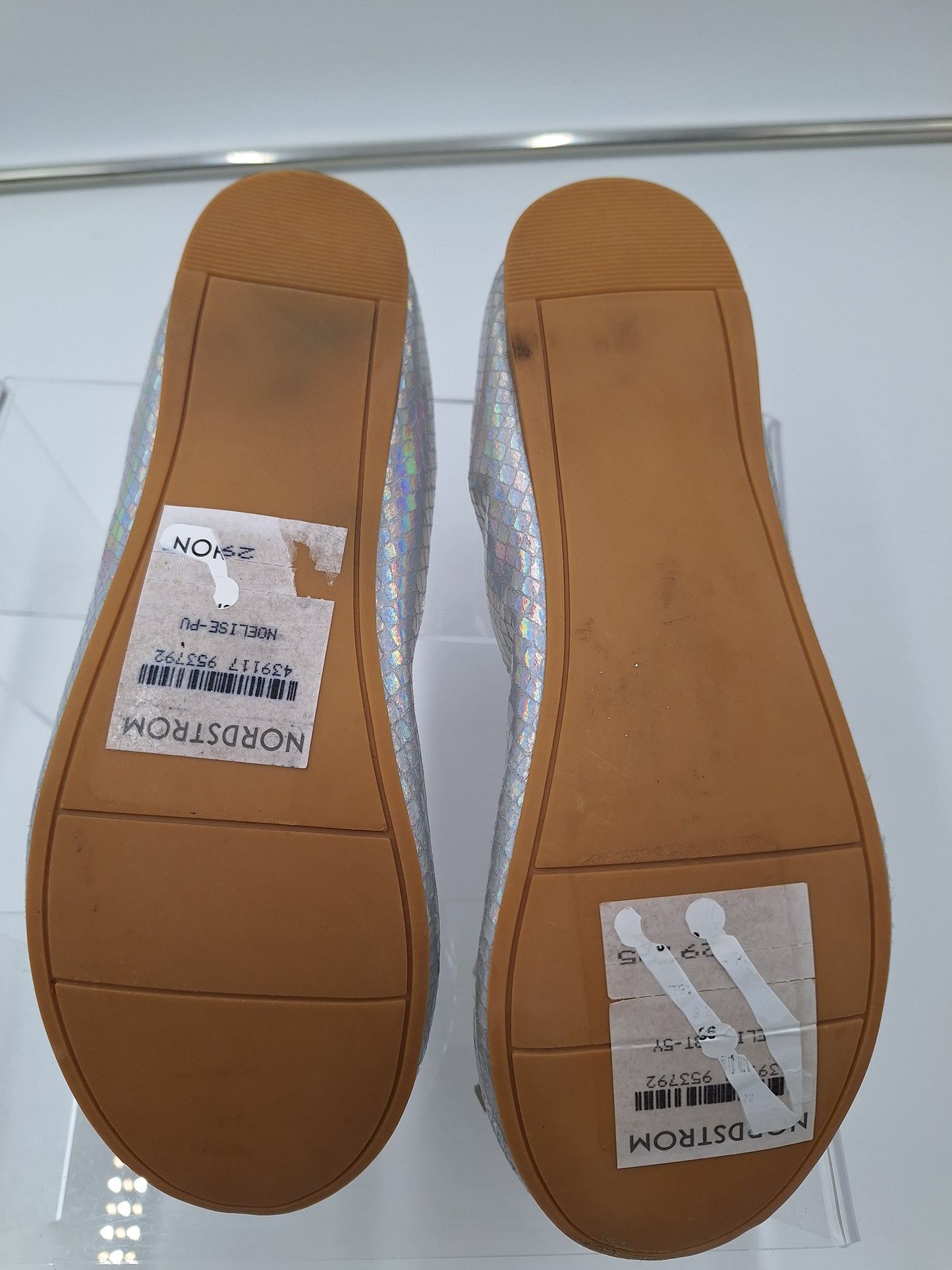 Nordstrom Girl Silver Bow Flats