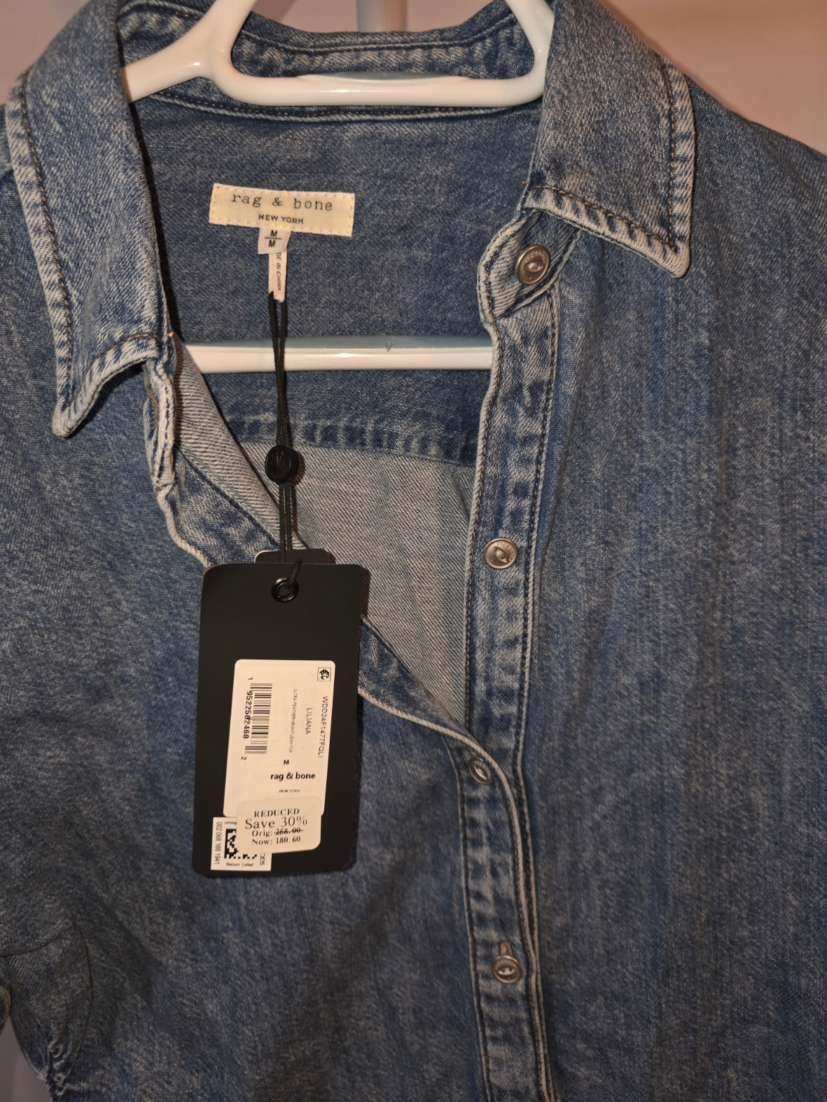 Rag & Bone Soft Denim Button Down Top