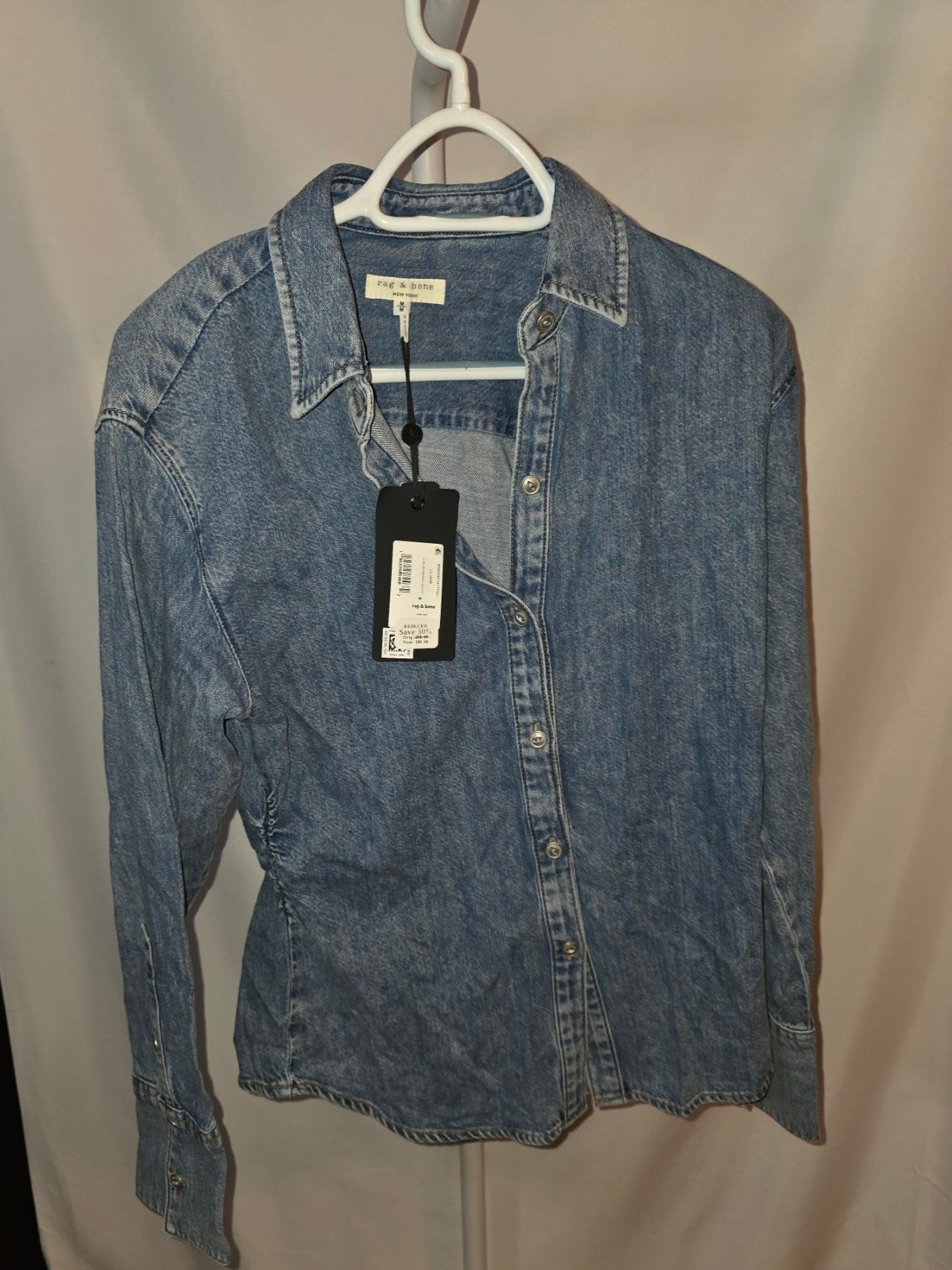 Rag & Bone Soft Denim Button Down Top
