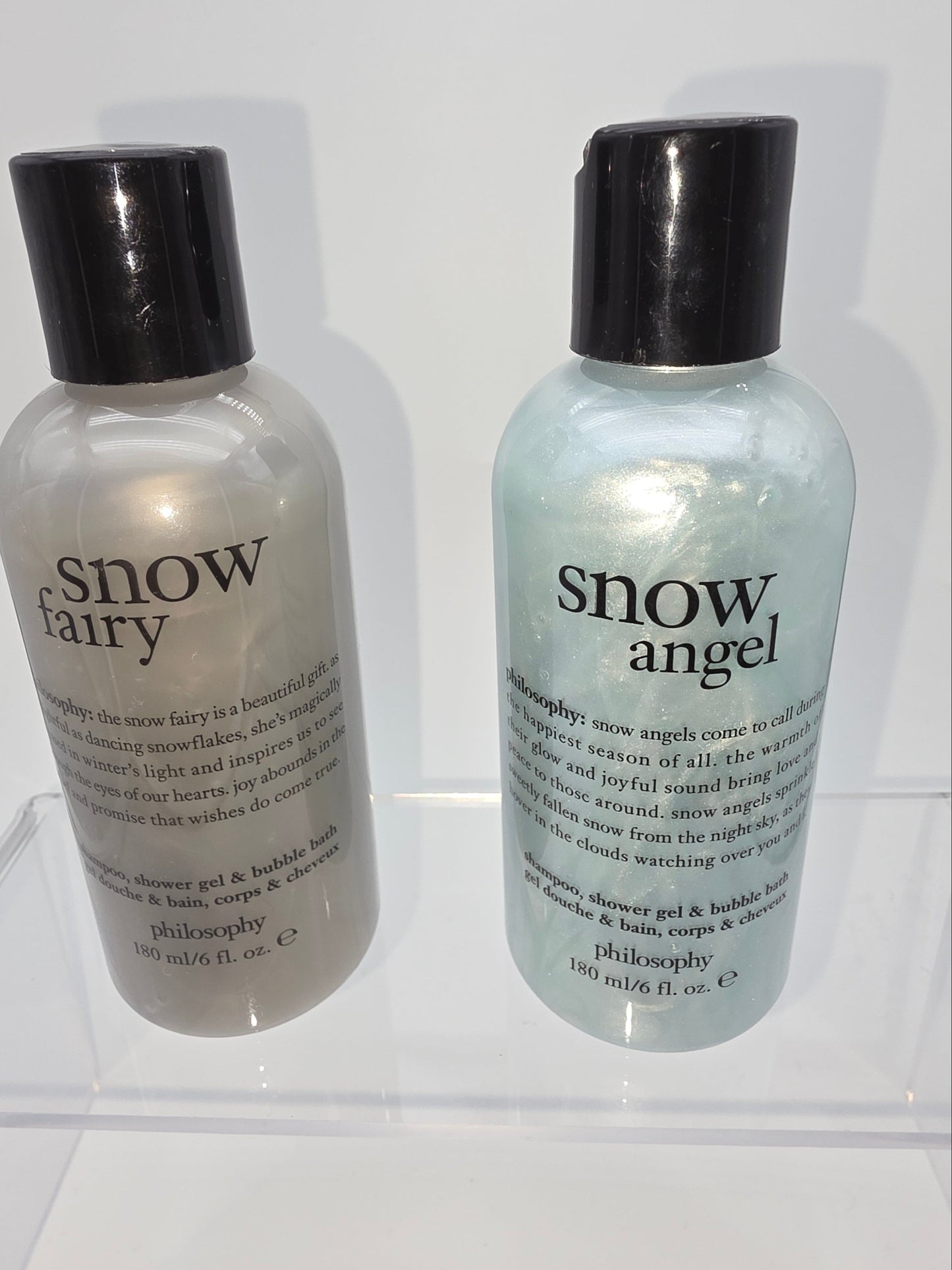Philosophy Shower Gel & Bubble Bath Duo – Snow Fairy + Snow Angel (2 x 180 ml / 6 fl oz, bundle of two))