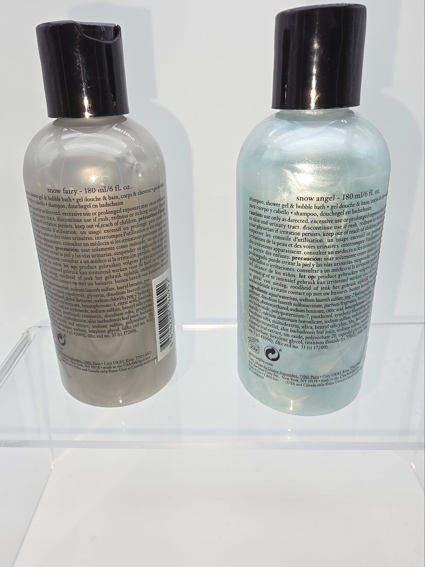 Philosophy Shower Gel & Bubble Bath Duo – Snow Fairy + Snow Angel (2 x 180 ml / 6 fl oz, bundle of two))