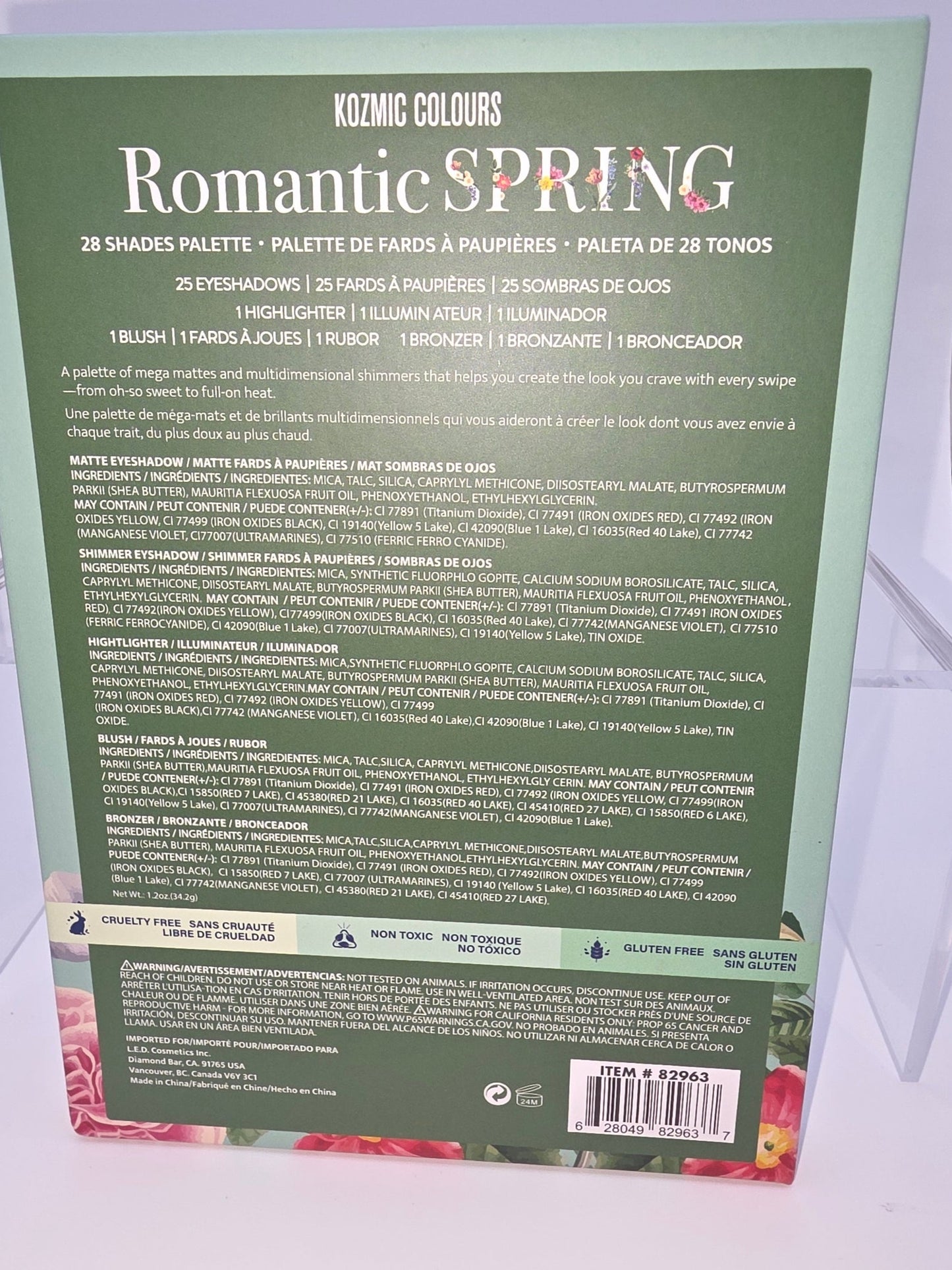 “Romantic Spring” 28‑Shade Face & Eye Palette by Kozmic Colours