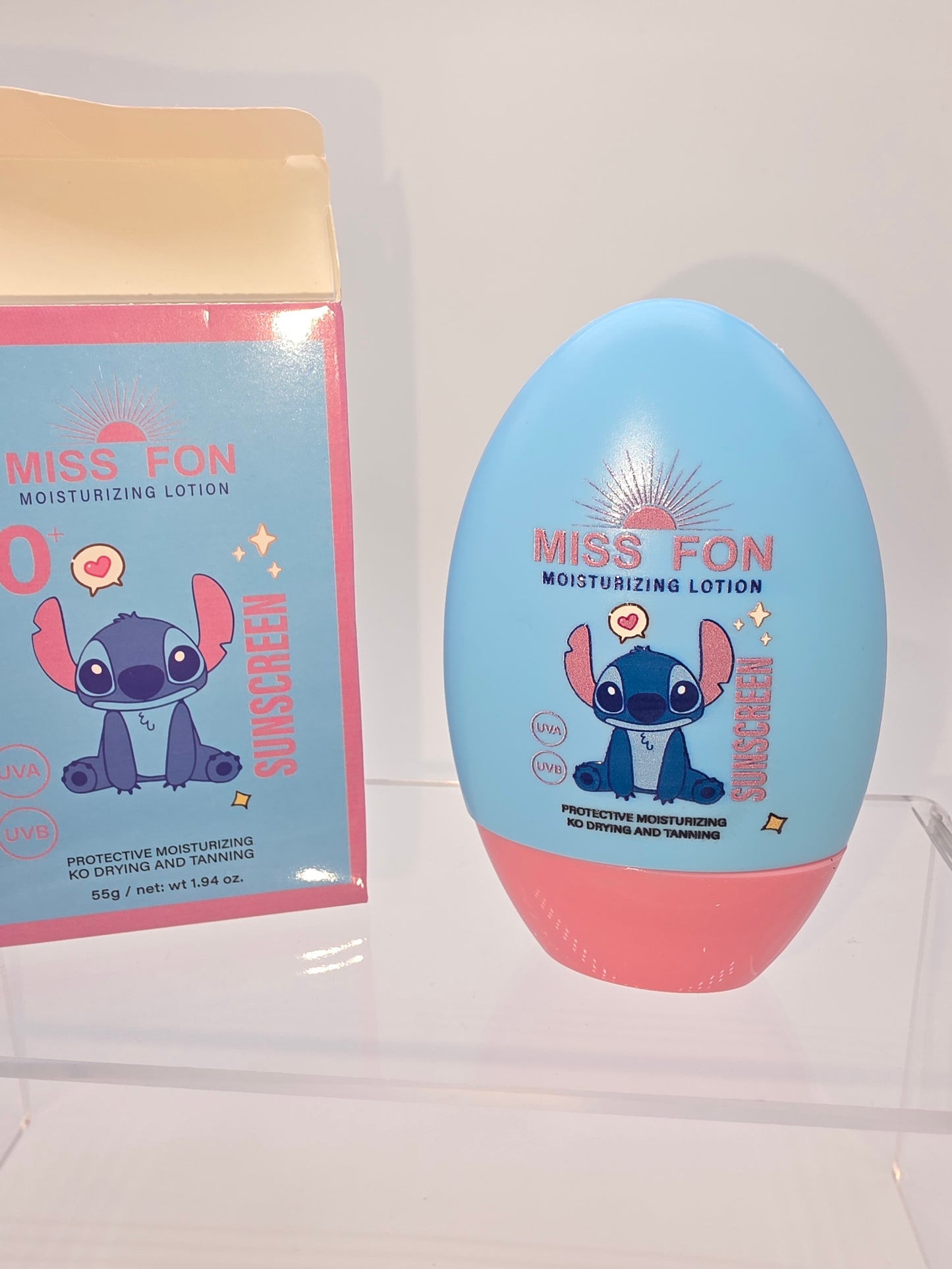 Miss Fon Moisturizing Lotion with Sunscreen, Stitch Themed, Bundle of Two