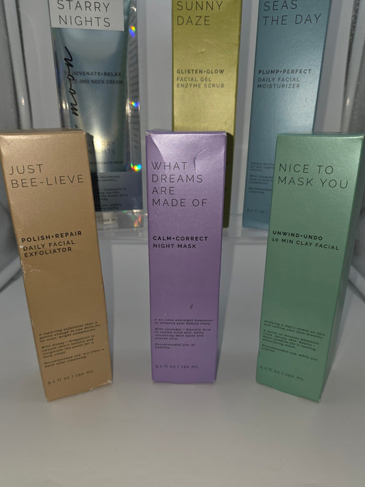 Set of Six Skincare Products From the Brand Sun + Moon Beauty, each in 5.1 fl oz (150 mL) Packaging