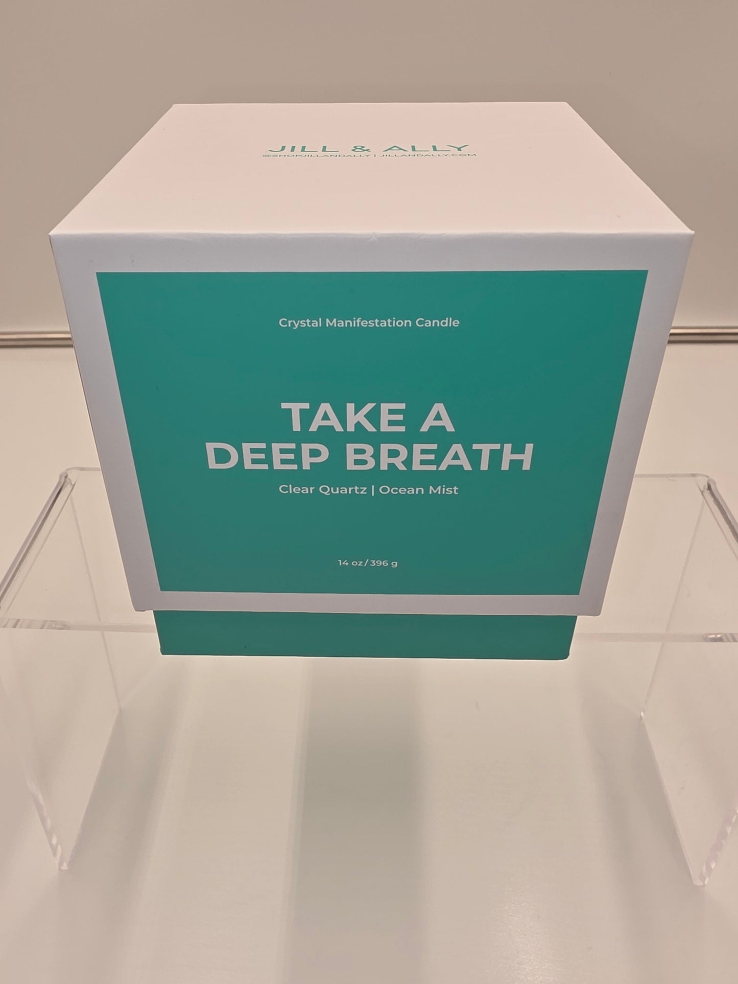 Jill & Ally Crystal Manifestation Candle - "Take a Deep Breath"