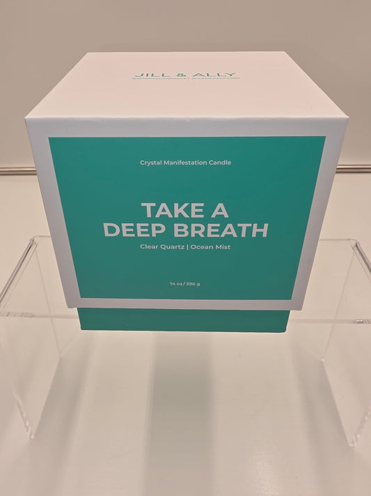 Jill & Ally Crystal Manifestation Candle - "Take a Deep Breath"