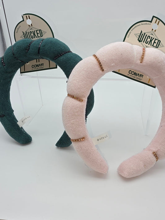 Wicked Brand Cushioned Embellished Headband by Conair, Set of 2