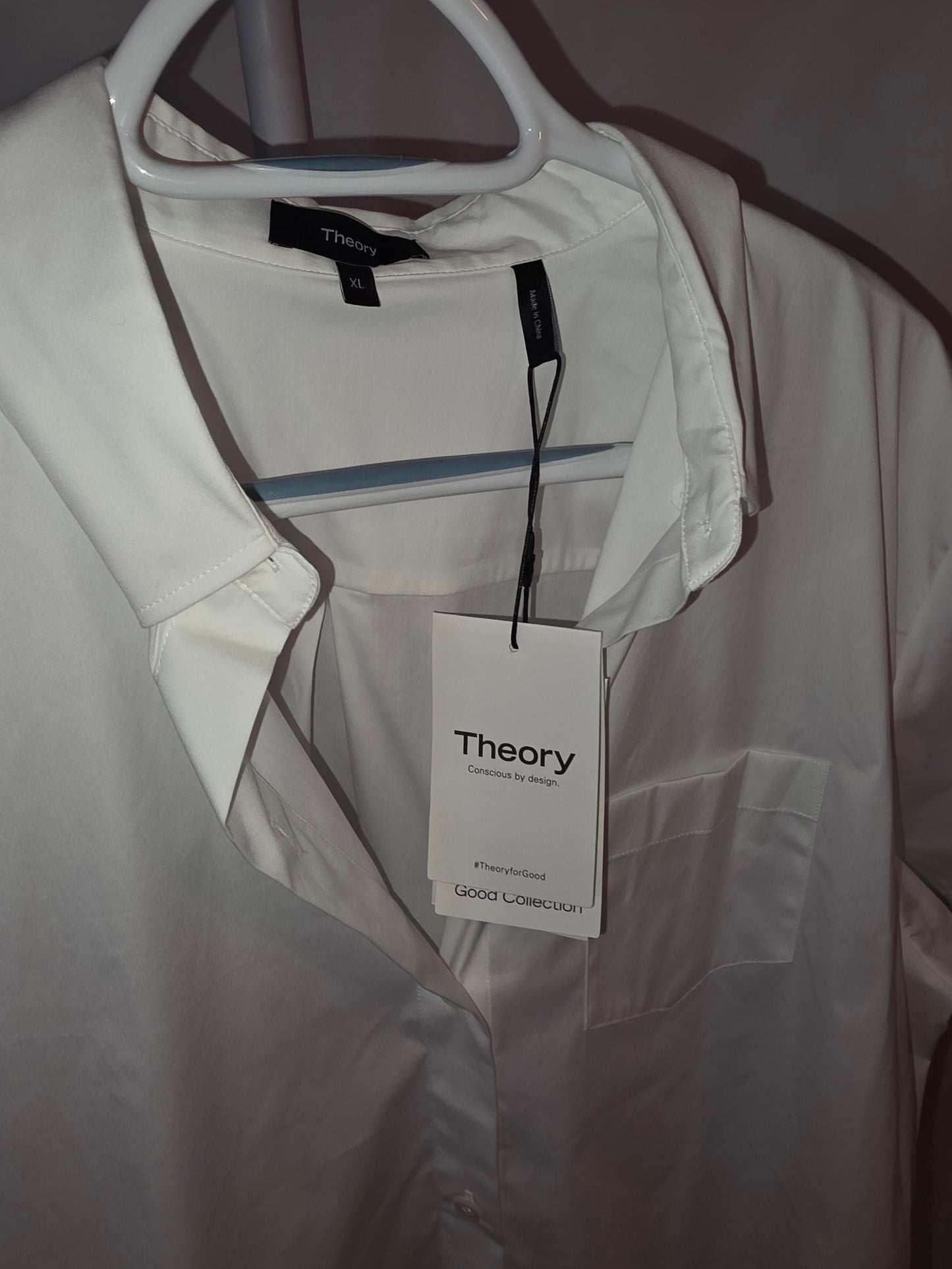Theory Women's White Button Down Top