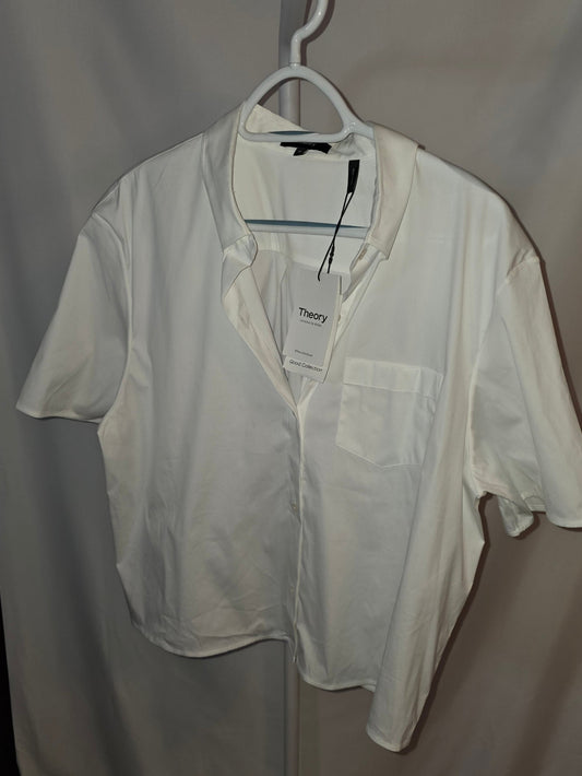 Theory Women's White Button Down Top