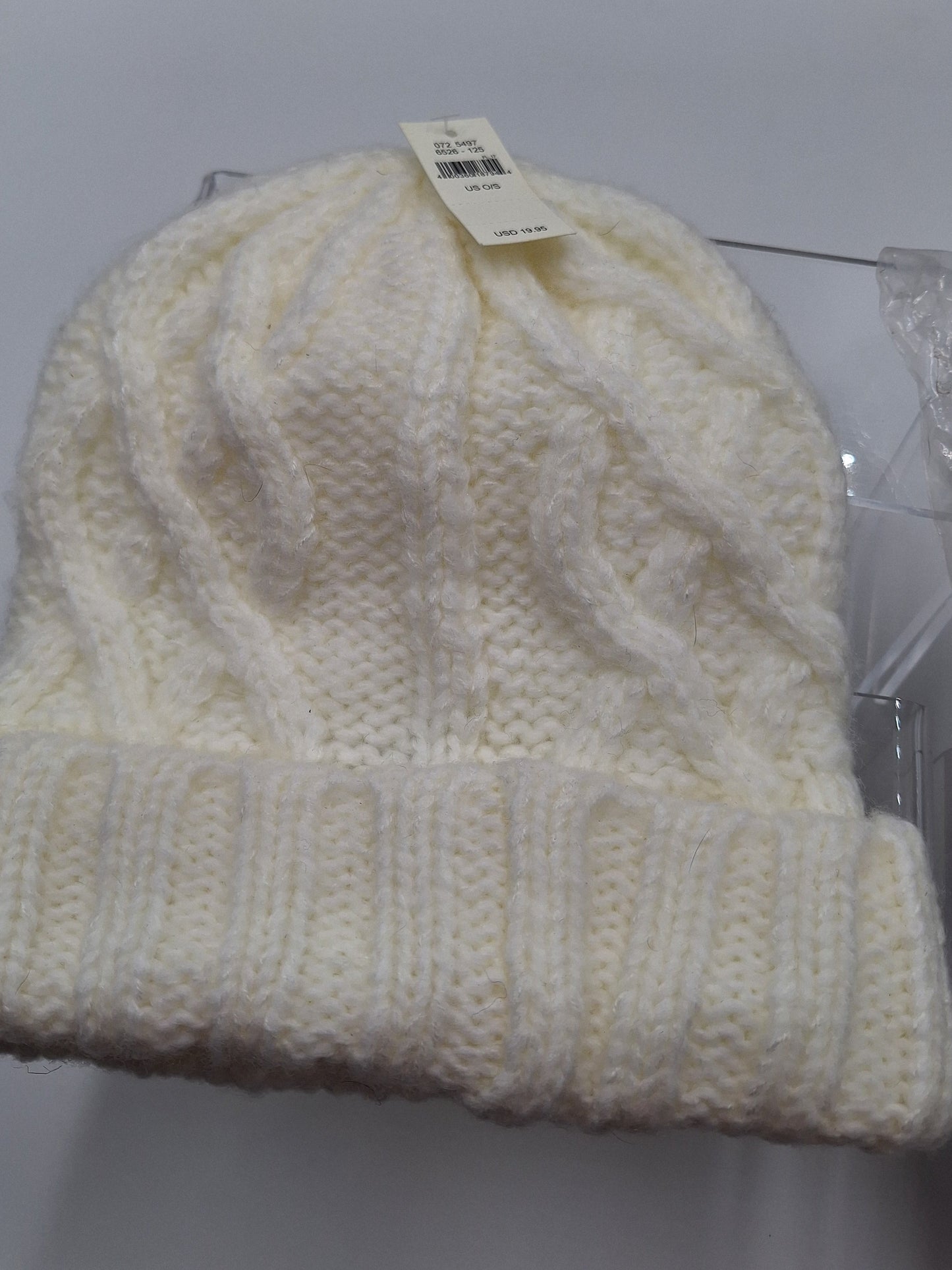 Arie Knit Beanie Hats - Set of Two; One Cream in Color; One in Camo Print