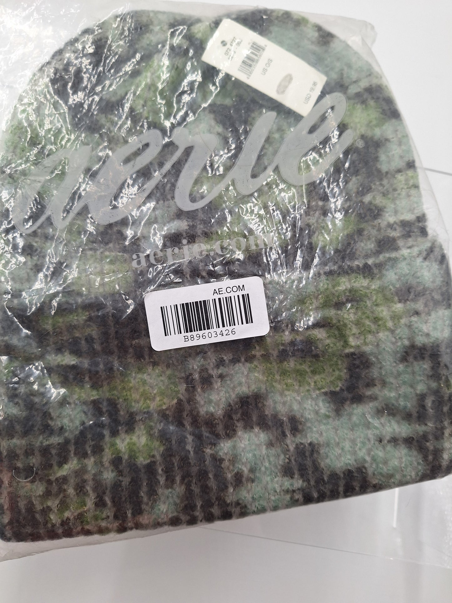 Arie Knit Beanie Hats - Set of Two; One Cream in Color; One in Camo Print